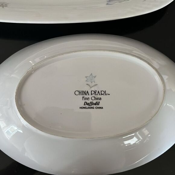 Vintage China Pearl Fine China Daffodil Serving Platter & Bowl - Picture 3 of 8